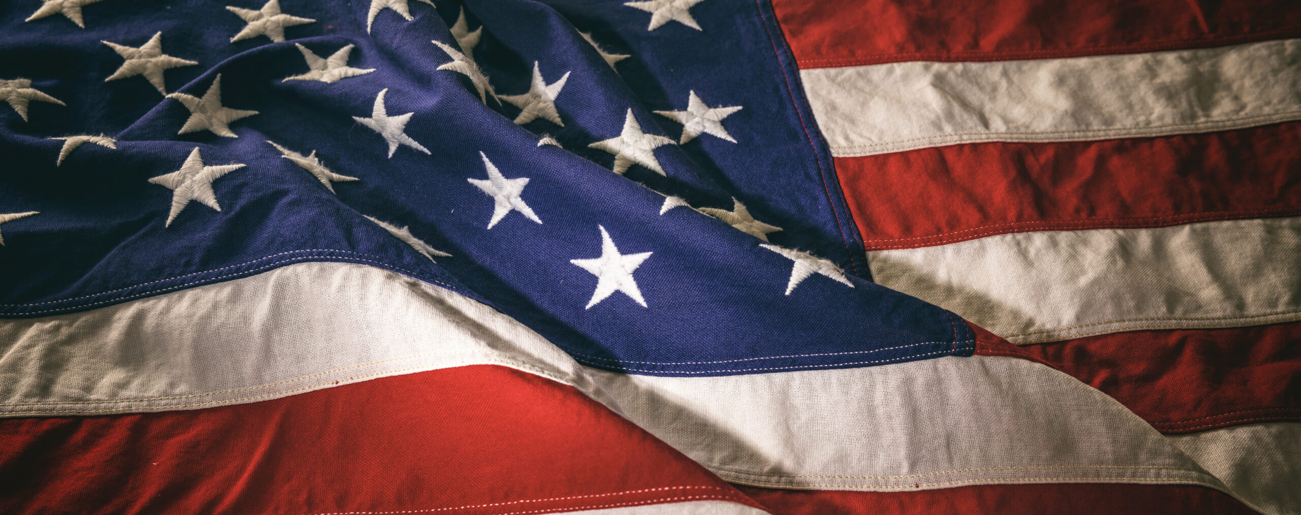 USA flag close up.