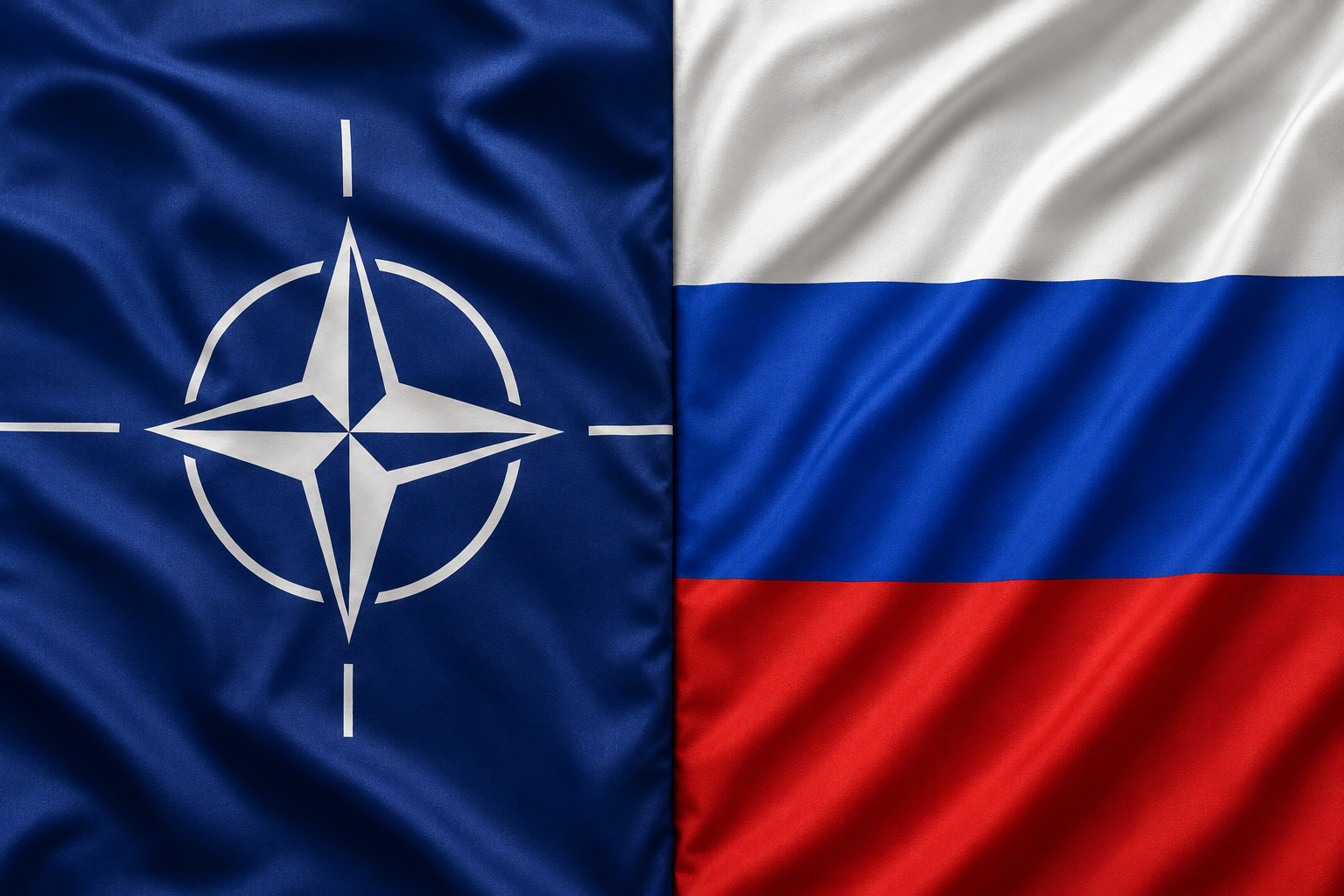 NATO and Russia flag