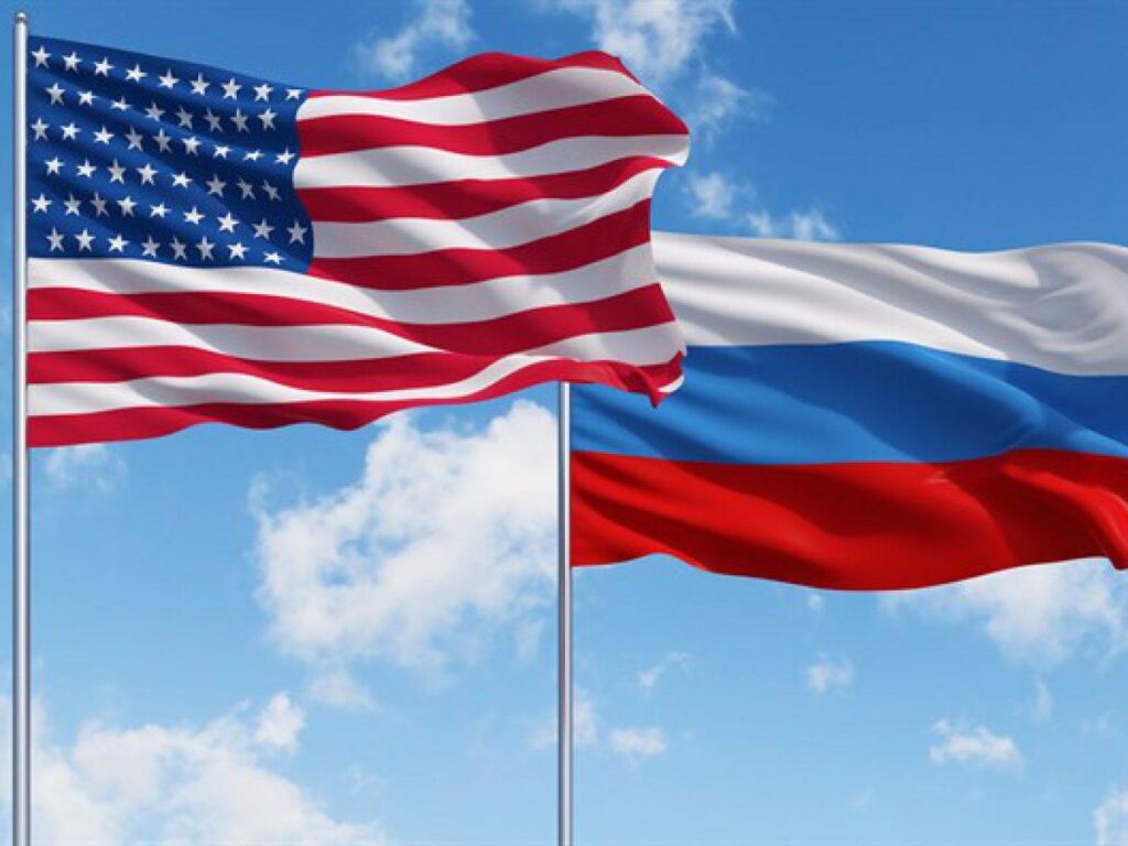 Russia and US flags