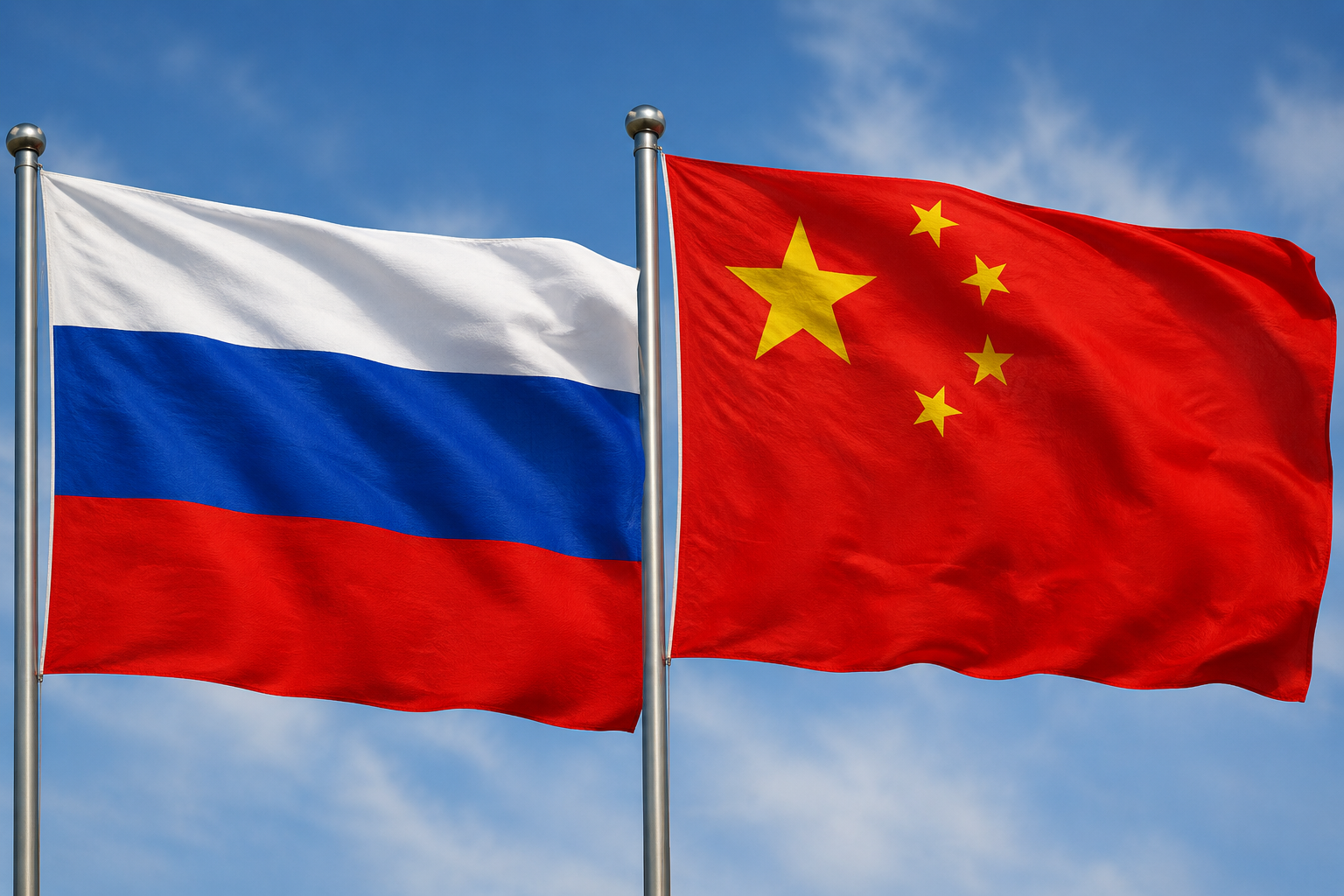 Russia and China flag