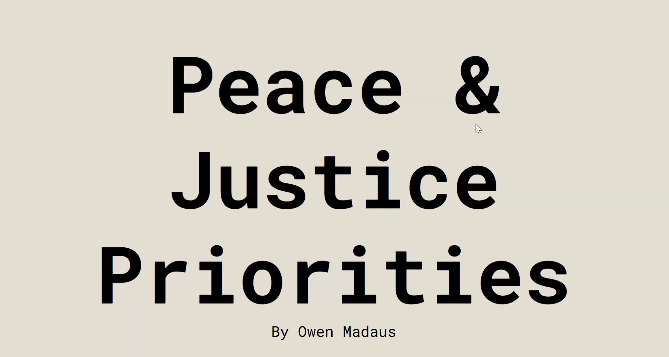 Peace and justice priorities