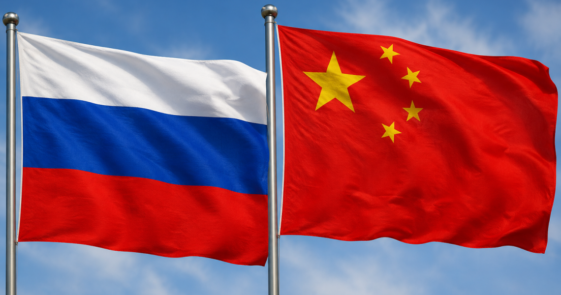 Russia and China flag