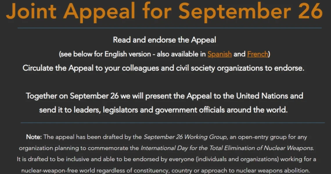 Joint Apeal for September 26