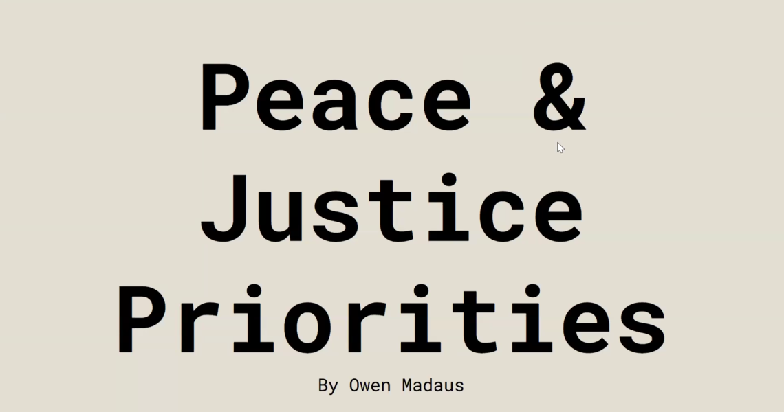 Peace and justice priorities
